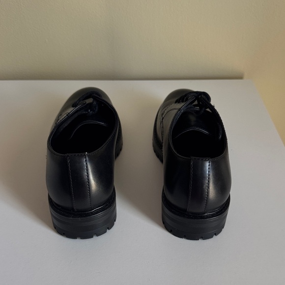 Zara Black Faux Leather Oxfords
